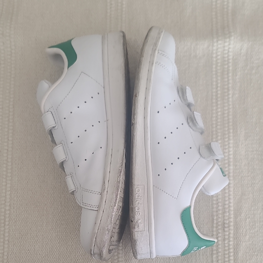 Adidas Stan Smith Kids White and Green Sneakers - Picture 3 of 4